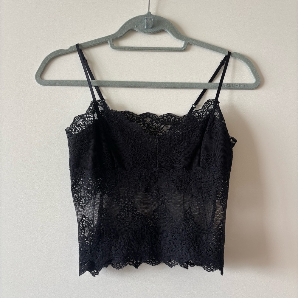 Only Hearts Black Lace Tank Top